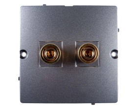 Simon Basic Gniazdo głośnikowe do jednej kolumny stal inox BMGL2.02/21