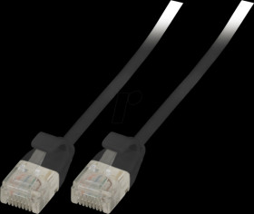 K8108SW.1,5 Cat.6a patch cable, U/UTP, ultraflex, 1.5m, black