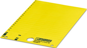 PVC device marker, (L x W) 7.1 x 17 mm, yellow, carrier card with 114 pcs, 0828877