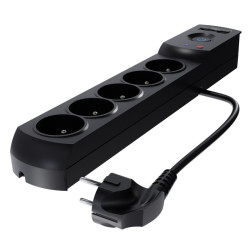 Przedłużacz z filtrem 5-GN+2xUSB 5m czarny AX5/PRO/USB/5M/CZARNY W-100045 Kel Plastrol