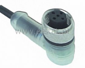 Złącze kątowe żeńskie 4P + kabel 2m ( PNP LED )