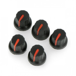 Gałka potencjometru GC16 czerwona - 6/16 mm - 5szt.
