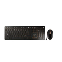 Zestaw klawiatury z myszką, ChERRY DW 9100 SLIM, Czarny, Bezprzewodowe, QWERTZ (niemiecka), Ergonomiczna
