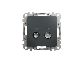 SEDNA DESIGN & ELEMENTS Gniazdo antenowe TV/SAT przelotowe (7dB) czarny antracyt SDD114474S SCHNEIDER ELECTRIC