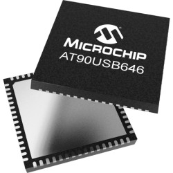 AVR microcontroller, 8 bit, 16 MHz, VFQFN-64, AT90USB646-MU