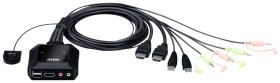 Przełącznik KVM, HDMI ATEN CS22H, 4096 x 2160 Pixel, Ilość przełączalnych PC: 2