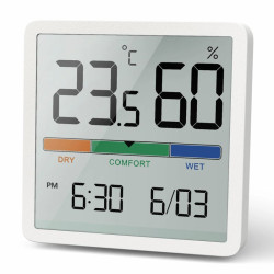 Termometr-Higrometr GreenBlue GB380, Zegar, Data