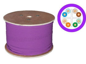 Kabel U/UTP kat.6 LSOH 4x2x23AWG B2ca 500m (FIOLETOWA powłoka) 25 lat gwarancji, badanie jakości INTERTEK (USA) ALANTEC - ALANTE
