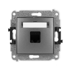 ICON Mechanizm gniazda komputerowego pojedynczego 1xRJ45, kat. 6, 8-stykowy grafitowy 11IGK-3