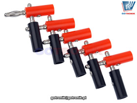 Zestaw 10 sztuk wtyków banan 4mm z gniazdem