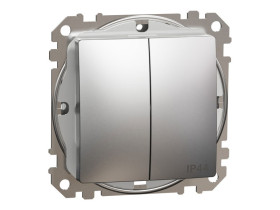 SEDNA DESIGN & ELEMENTS Wyłącznik podwójny świecznikowy IP44 szczotkowane aluminium SDD270105 SCHEIDER ELECTRIC
