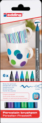 4-4200-6099 Porcelain pen brush, set of 6, colour combination "cool"