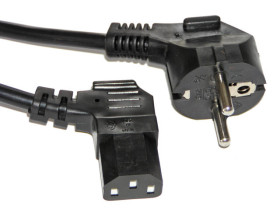 Kabel zasilający PC typ C13 3.0m kątowy