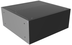 Aluminum enclosure, (L x W x H) 89 x 211 x 203 mm, black (RAL 9005), IP20, RM2U0808VBK