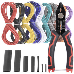 Quadrios 23T042 Stranded Wire Set 0.75 mm&#xB2; with Cutters &amp; Shrink Tubes