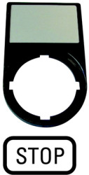 Label holder, with sign, STOP, 216494