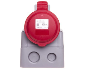 Gniazdo stałe 16A 5P 400V czerowne IP44 P17 TEMPRA PRO 555159