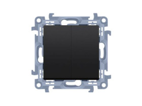 SIMON 10 Wyłącznik podwójny świecznikowy szybkozłącza czarny mat CW5C.01/49 KONTAKT SIMON