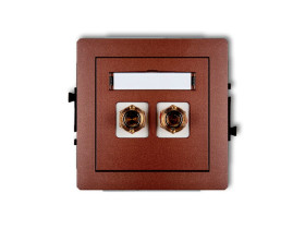 DECO Gniazdo głośnikowe pojedyncze (typu banan - czerwony i czarny pozłacany 4 mm2 do lutowania) brązowy metalik 9DGG-3 KARLIK