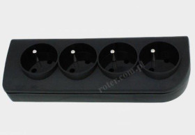 Gniazdo z uziemieniem 4x GN-40 czarne