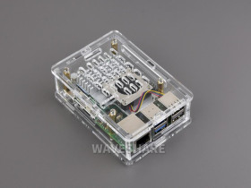 Waveshare Clear Acrylic Case for Raspberry Pi 5, Supports installing Official Active Cooler