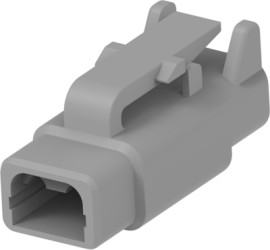 Socket, 2 pole, straight, 1 row, gray, DTM06-2S