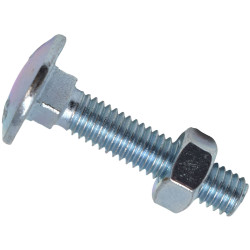 METALMATE MEMCSX0630 Cup Square Hex Bolt &amp; Nut ZP M6 x 30mm Box 50