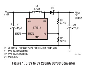 1.4MHz, Single Cell DC/DC Converter in 5-Lead SOT-23
