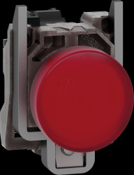 XB4BVM4 Indicator light, Harmony XB4, metal, 22 mm, red, 230 - 240 V AC