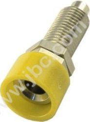 3113-GE Gniazdo półizolowane 4mm, mont.M6, przyłącze lutowane, żółte, ELECTRO-PJP, 3113GE