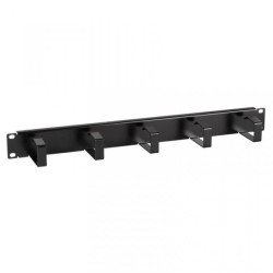 organizer kabli do szaf Rack 19 1U 5 uchwytów, metal czarny