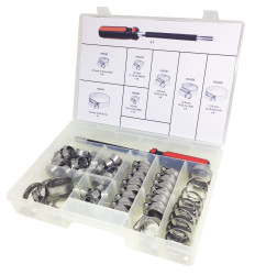 Zestaw opasek zaciskowych 70 Piece Stal nierdzewna 304 Napęd ślimakowy, 9.5 → 12mm and 25 → 35mm Inside