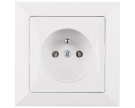 OPAL Gniazdo pojedyncze z/u białe GPt-16 Op