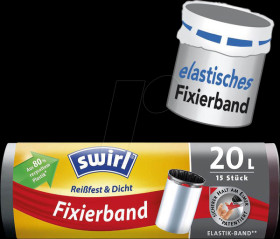 4695 Swirl waste bags, fixing strap, 15 pieces, 20 litres