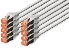 kabel LAN Digitus DK-1644-050-10, 10 szt., RJ45, CAT 6, S/FTP, 5.00 m, szary