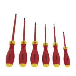 Zestaw wkrętaków VDE 1000V NR-2/W-Z6/VDE/3,5-6,5 czerwono-żółte 6szt. W-00346 Hand PRO Plastrol