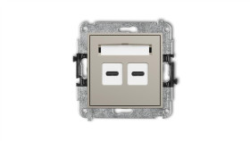 Icon Mechanizm Ładowarki Usb Podwójnej 2Xusb C, 20W Max. Taupe 60Icusb-7