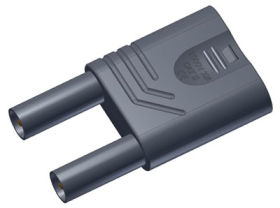 KST S WS SW Mostek bezpieczny, raster 19mm, 2 x wtyk 4mm z gniazdem 4mm, 1000V, CAT II, czarny 932200100, 932 200-100