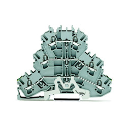 WAGO 2002-3227 PE/L/L Triple Deck Through/Through/Ground Terminal Block Grey
