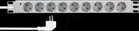 PDU9C05 19" PDU 9-way German socket, light grey