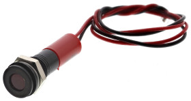 Lampka kontrolna do montażu panelowego 24V dc, czerwona 8mm LED Wyprowadzenia RS PRO