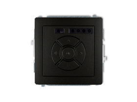 DECO Wyłącznik roletowy (przycisk centralny/dodatkowy) czarny mat 12DSR-6 KARLIK