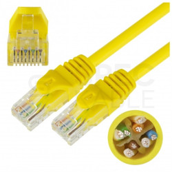 Patchcord UTP kat.6 kabel sieciowy LAN 2x RJ45 linka PVC żółty 3m NEKU