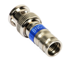 Wtyk koncentryczny BNC 75ohm kompresyjny niebieski MASTER na przewód RG6