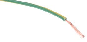 Przewód montażowy 0,5 mm2 Zielony/Żółty RS PRO PVC 20 AWG 500 V dł. 100m 16/0,2 mm +70°C BS 6004, zgodność z RoHS