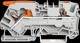 2106-5201 2-conductor through terminal block, 6 mm², gray
