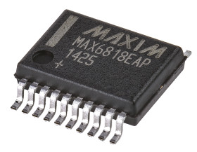 Układ eliminacji drgań styków MAX6818EAP+, CMOS, 8-Channel 20-pinowy SSOP 5,5 V 2,7 V