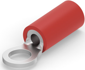 Insulated ring cable lug, 0.3-1.42 mm², AWG 22 to 16, 3.68 mm, M3.5, red, 2-32945-1
