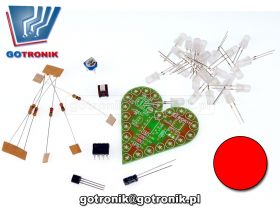 Migające serce LED - efekt świetlny (czerwony)