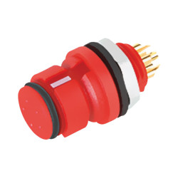 Binder 99 9216 050 05 Female Panel Mnt 5 Pin Red Code with Solder Termination